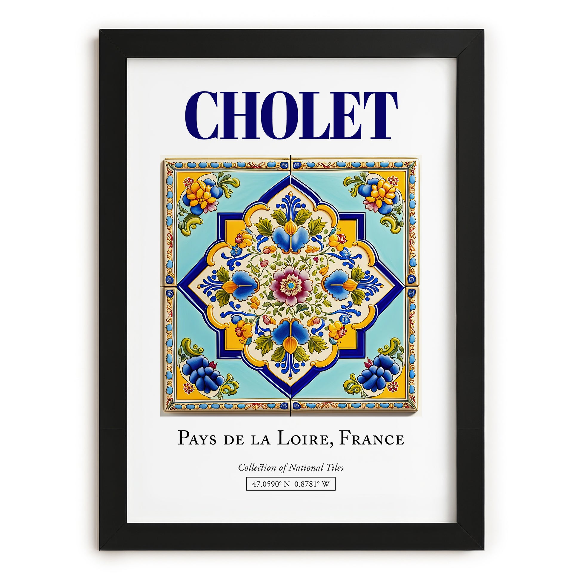 Cholet, France – Travel Wall Decor, in sleek black frame