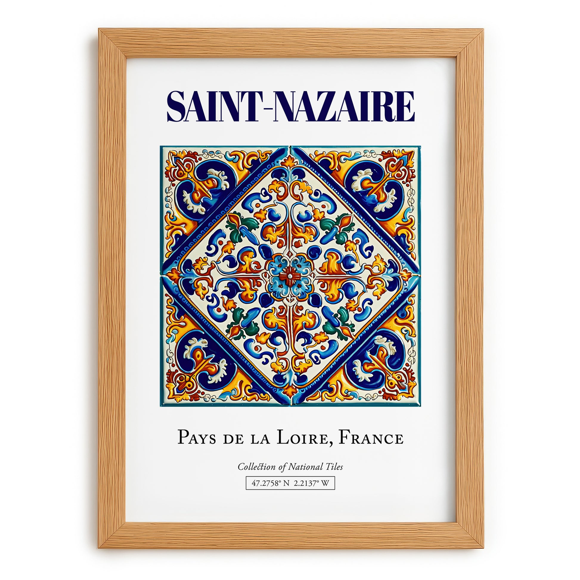 Saint-Nazaire, France – Travel Poster, set in oak frame