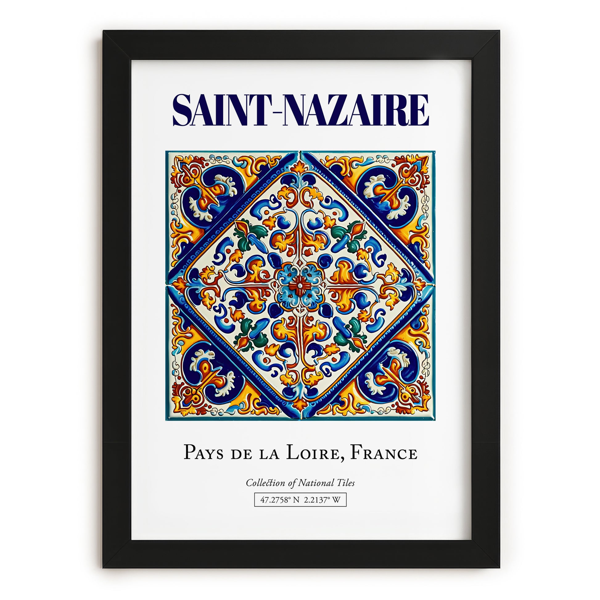 Saint-Nazaire, France – Travel Poster, in sleek black frame