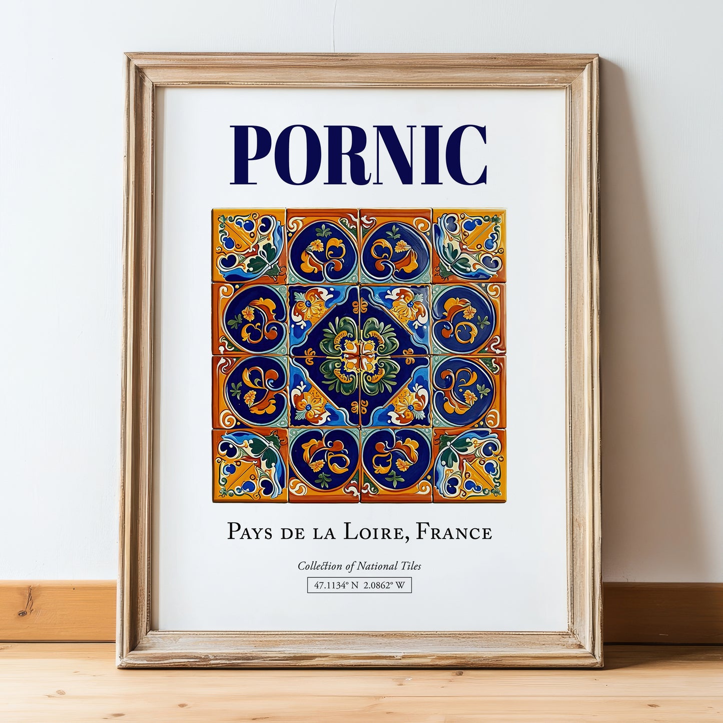 Pornic, France – National Pride Wall Decor, in wooden frame leaning on the floor