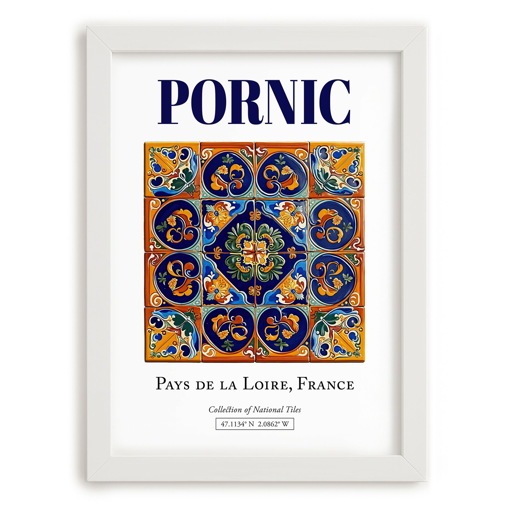 Pornic, France – National Pride Wall Decor, placed in minimal white frame