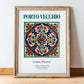Porto-Vecchio, France – Illustrated Travel Poster, in wooden frame leaning on the floor