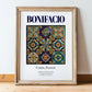 Bonifacio, France – Travel Poster, in wooden frame leaning on the floor