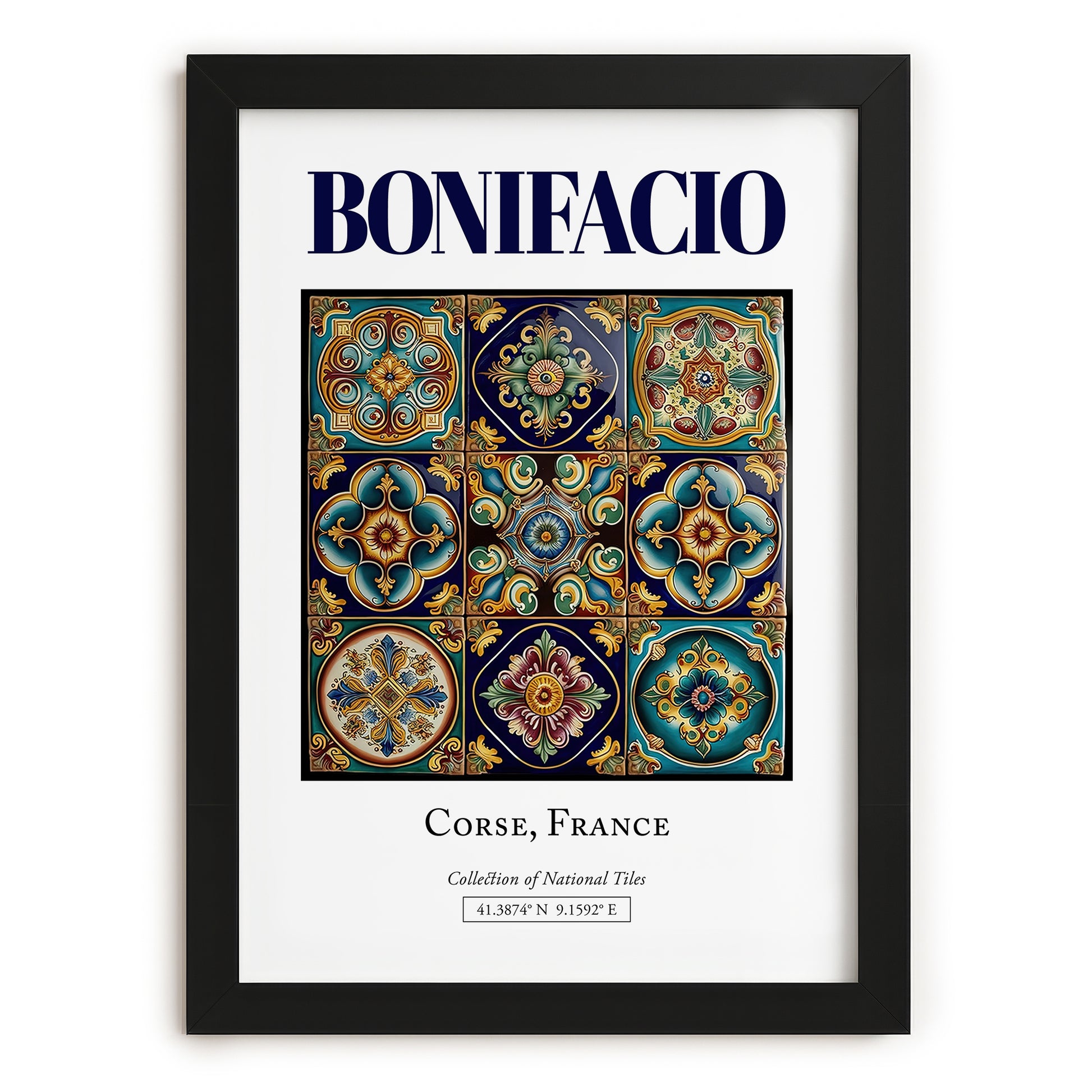 Bonifacio, France – Travel Poster, in sleek black frame