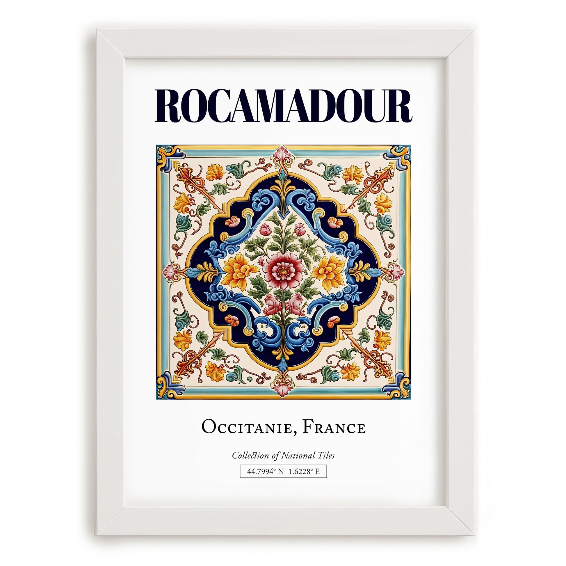 Rocamadour, France – World Travel Art, placed in minimal white frame