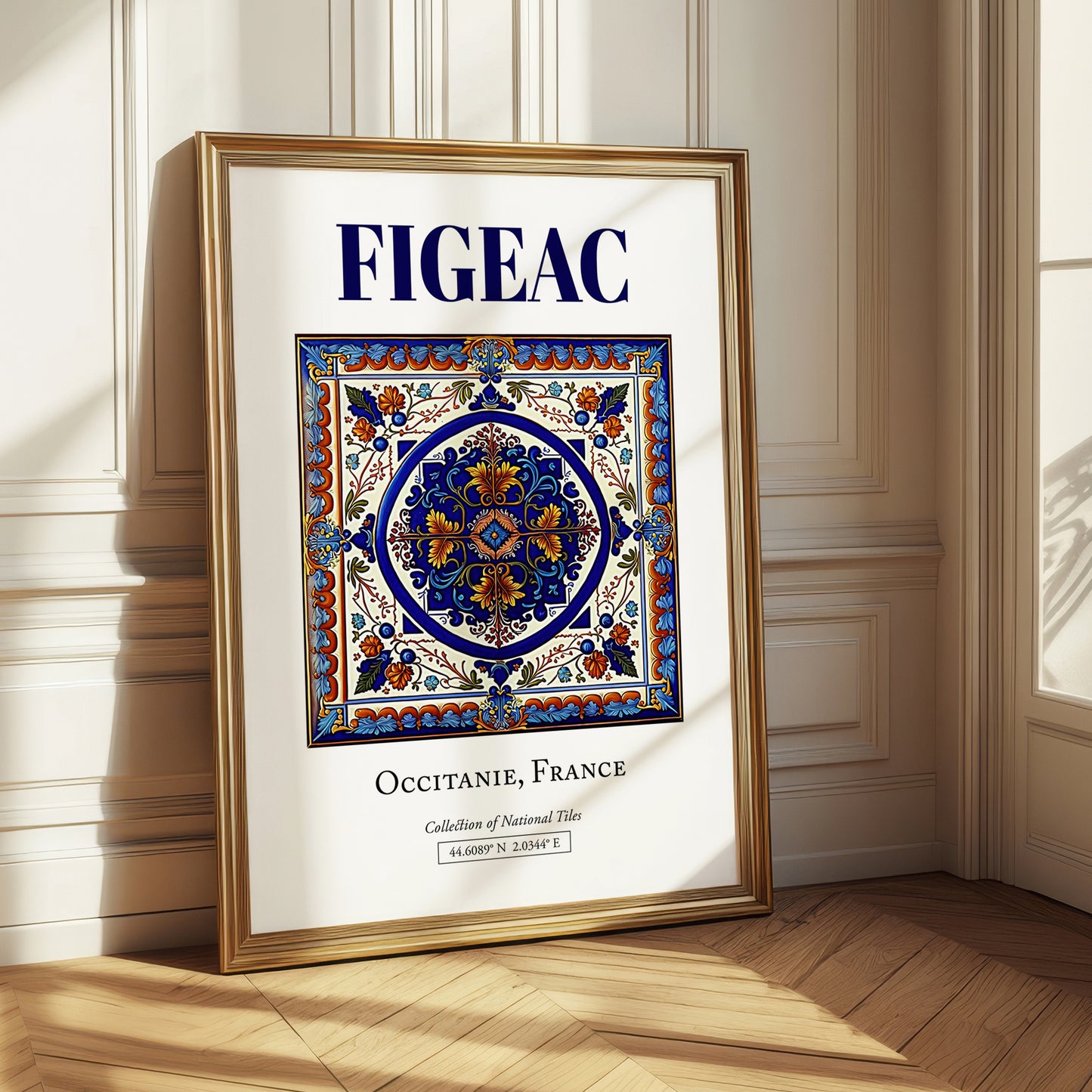 Figeac, France – Travel Print, styled in a charming Paris street view