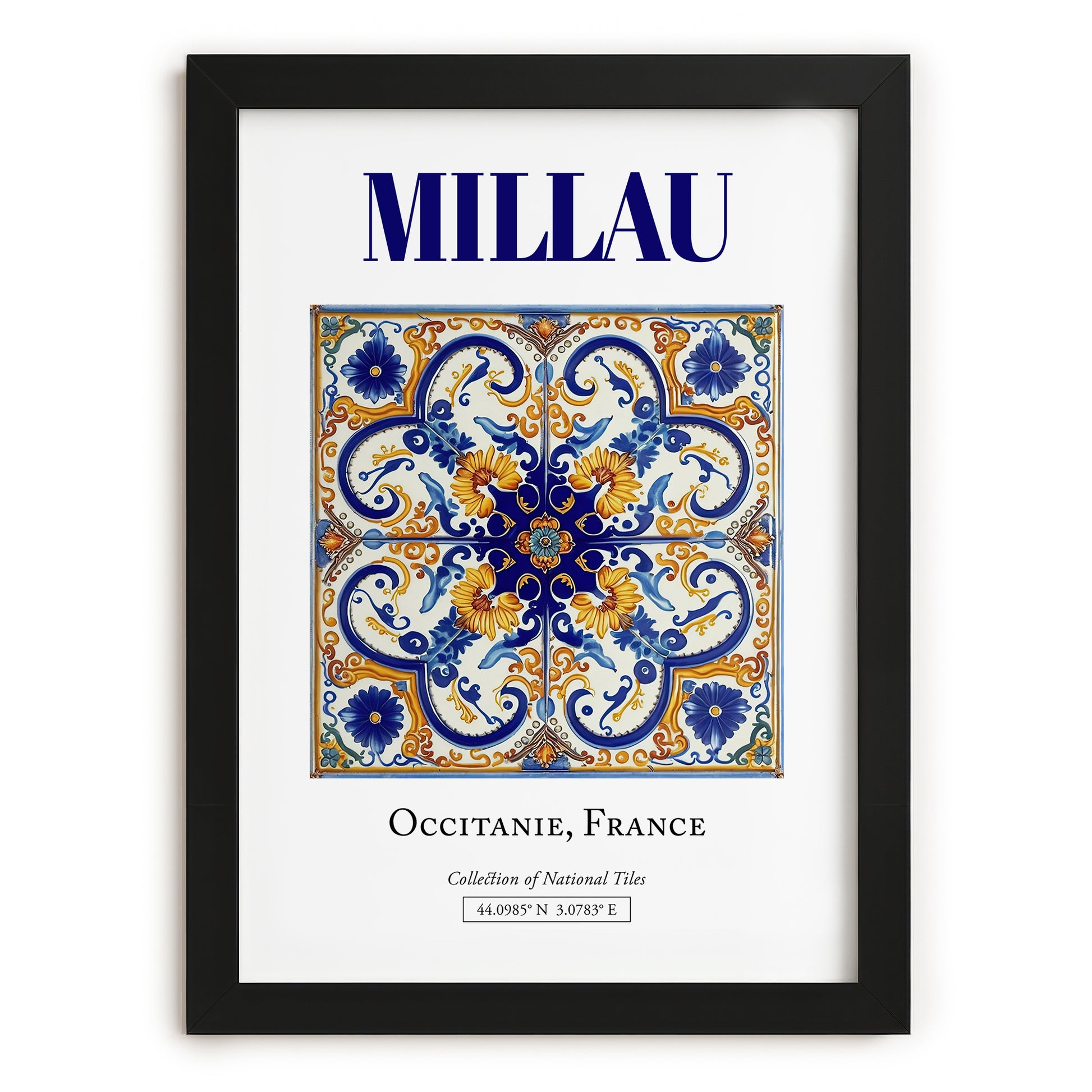 Millau, France – Travel Wall Decor, in sleek black frame