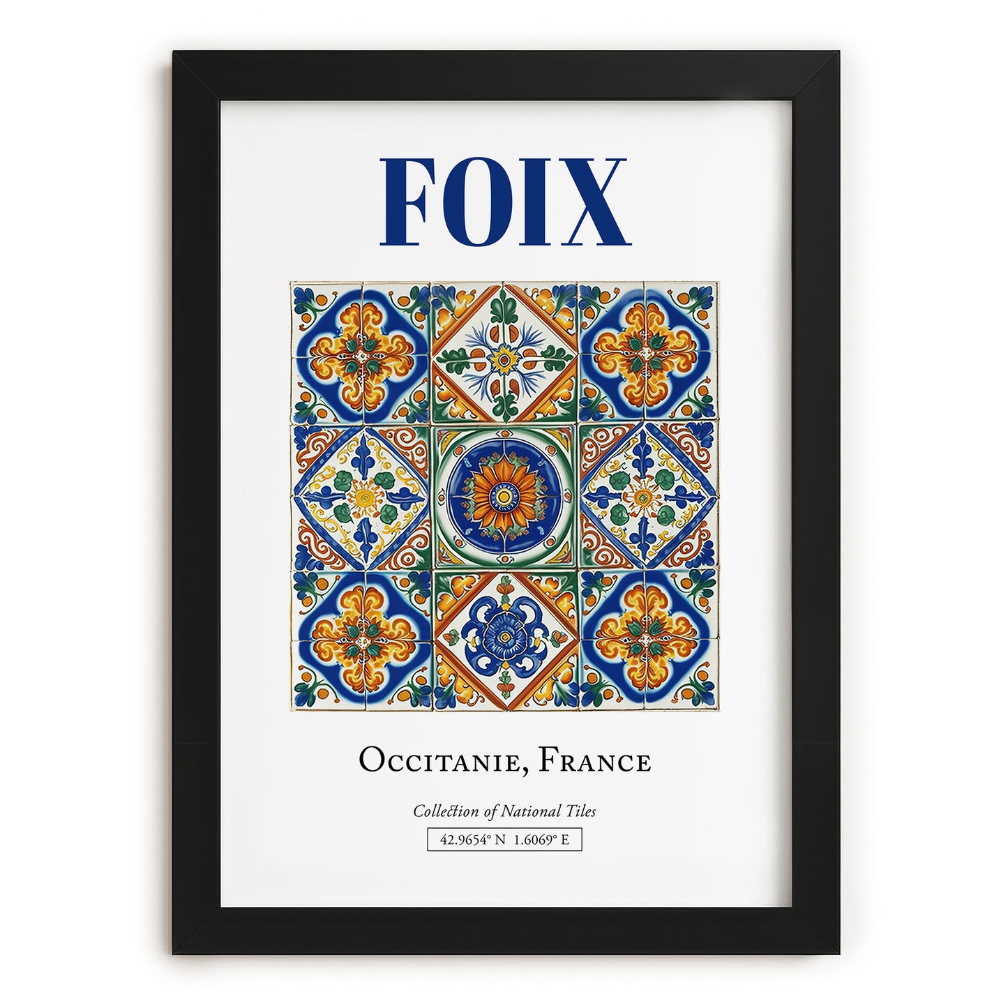 Foix, France – Travel Print, in sleek black frame