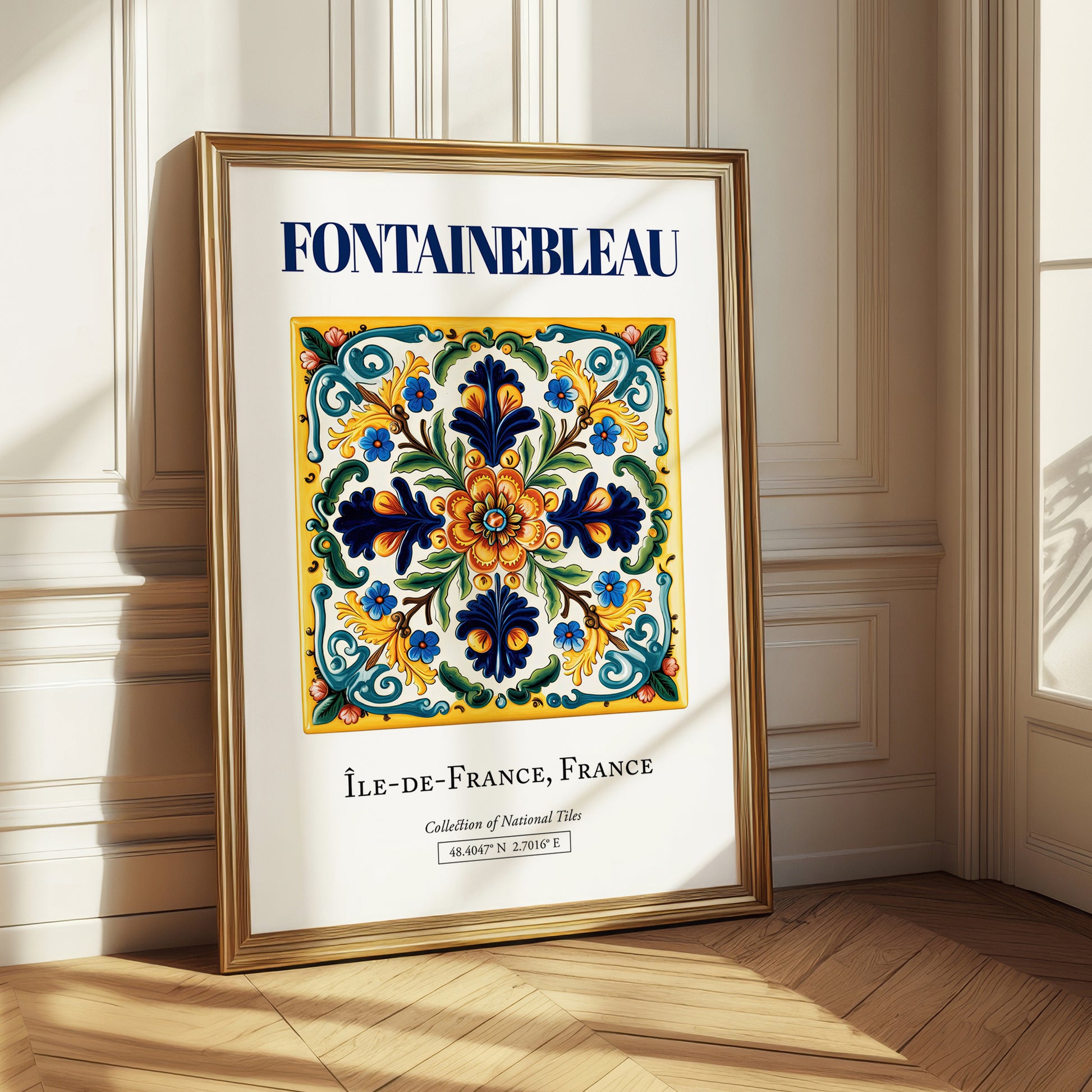 Fontainebleau, France – Travel Wall Art, styled in a charming Paris street view