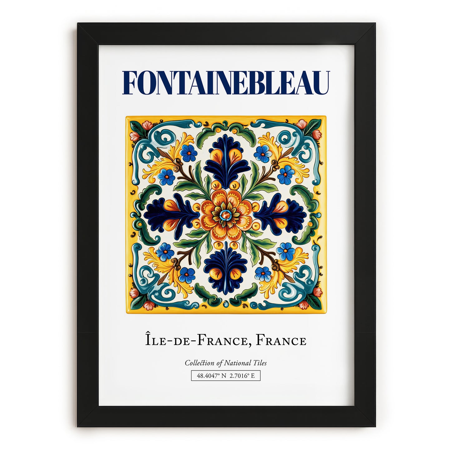 Fontainebleau, France – Travel Wall Art, in sleek black frame
