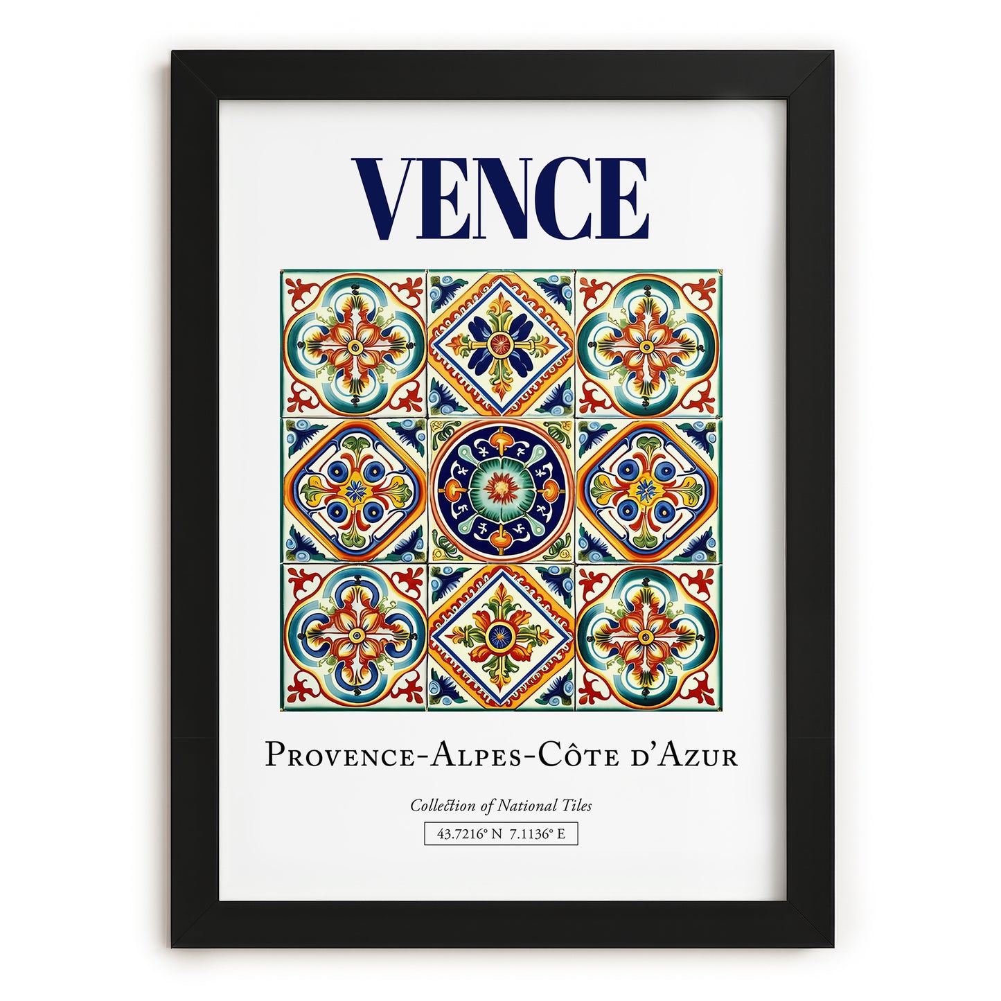 Vence, France – Travel Print, in sleek black frame
