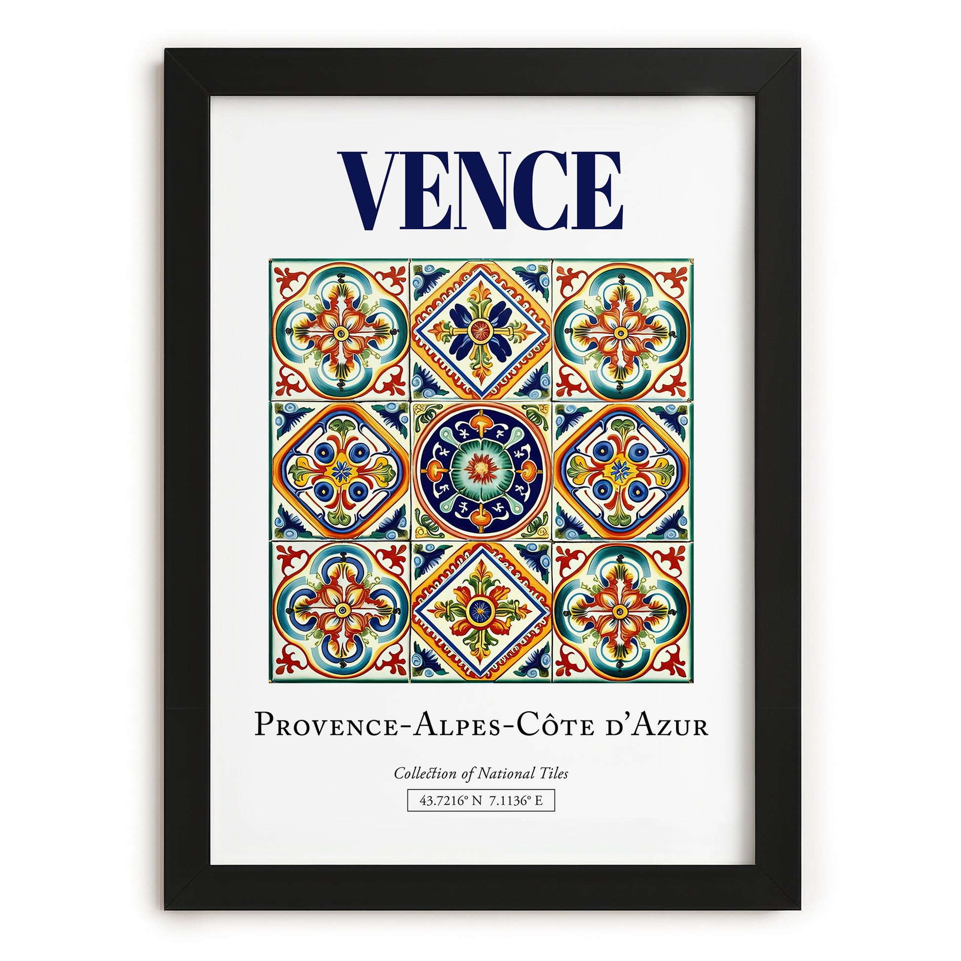 Vence, France – Travel Print, in sleek black frame