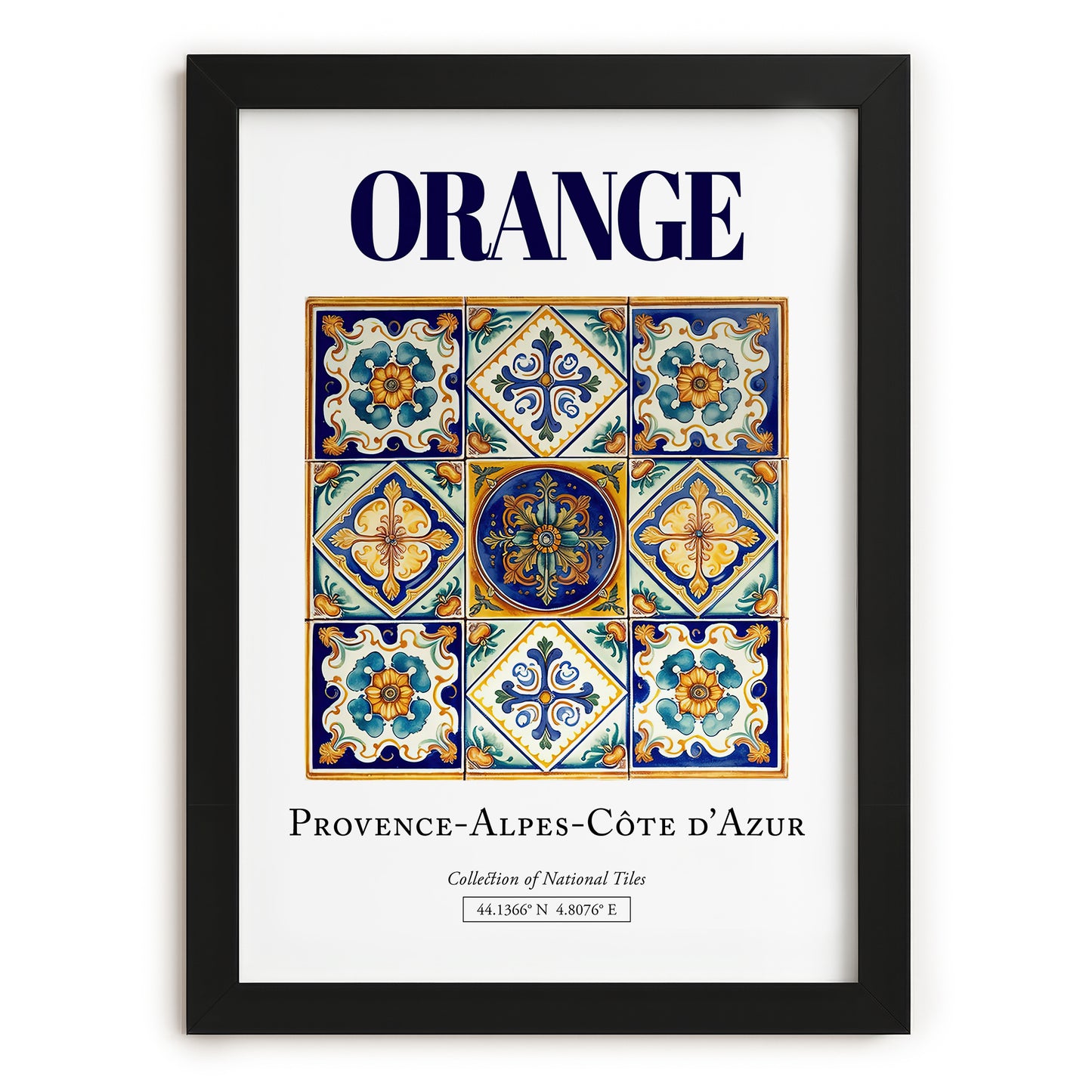 Orange, France – Travel Print, in sleek black frame