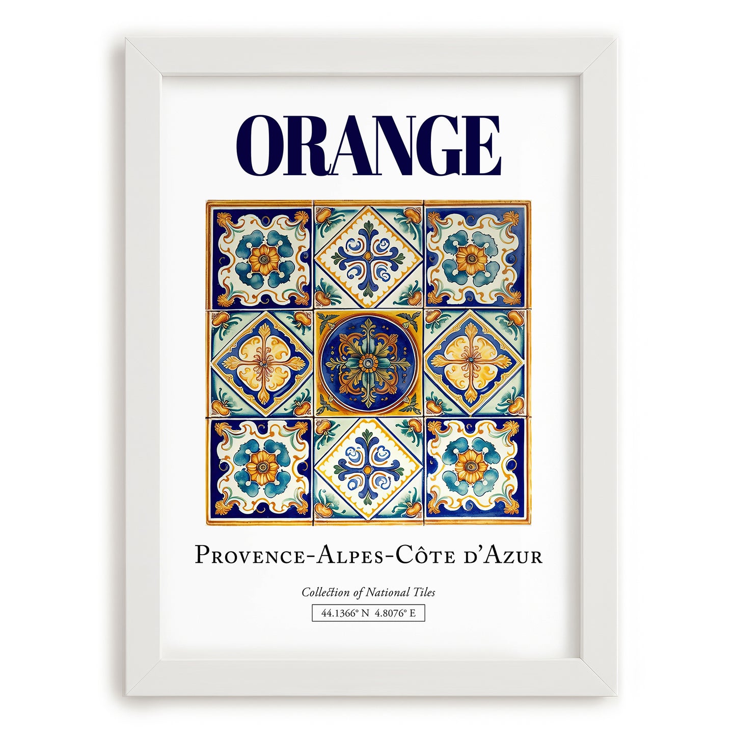 Orange, France – Travel Print, placed in minimal white frame