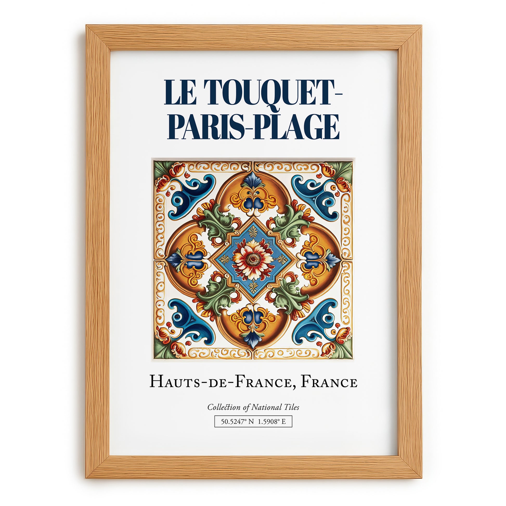 Le Touquet-Paris-Plage, France – Travel Poster, set in oak frame