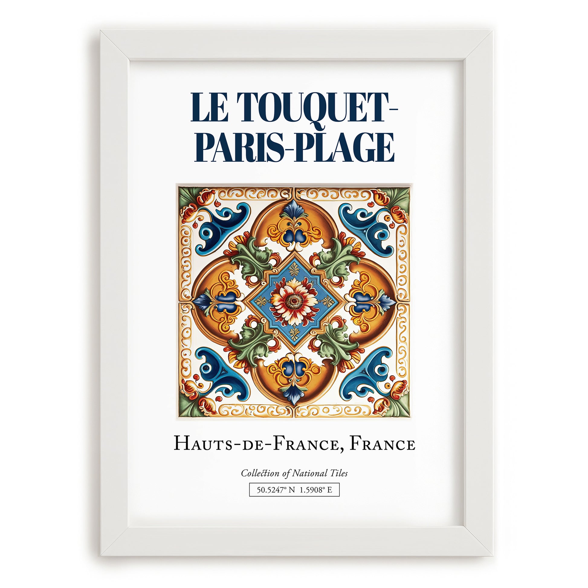 Le Touquet-Paris-Plage, France – Travel Poster, placed in minimal white frame
