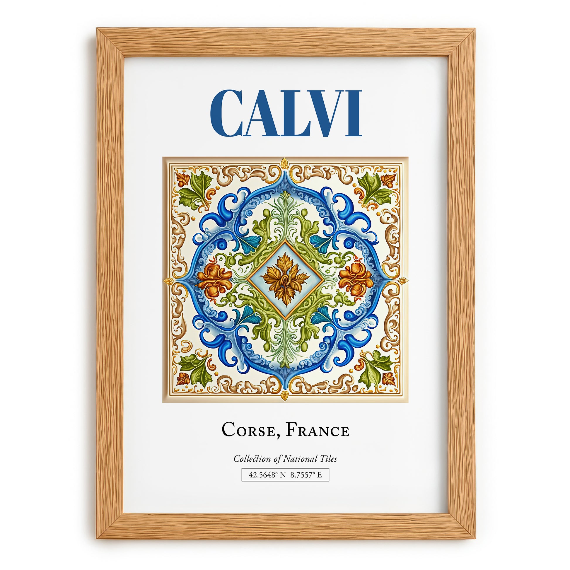 Calvi, France – Travel Poster, set in oak frame