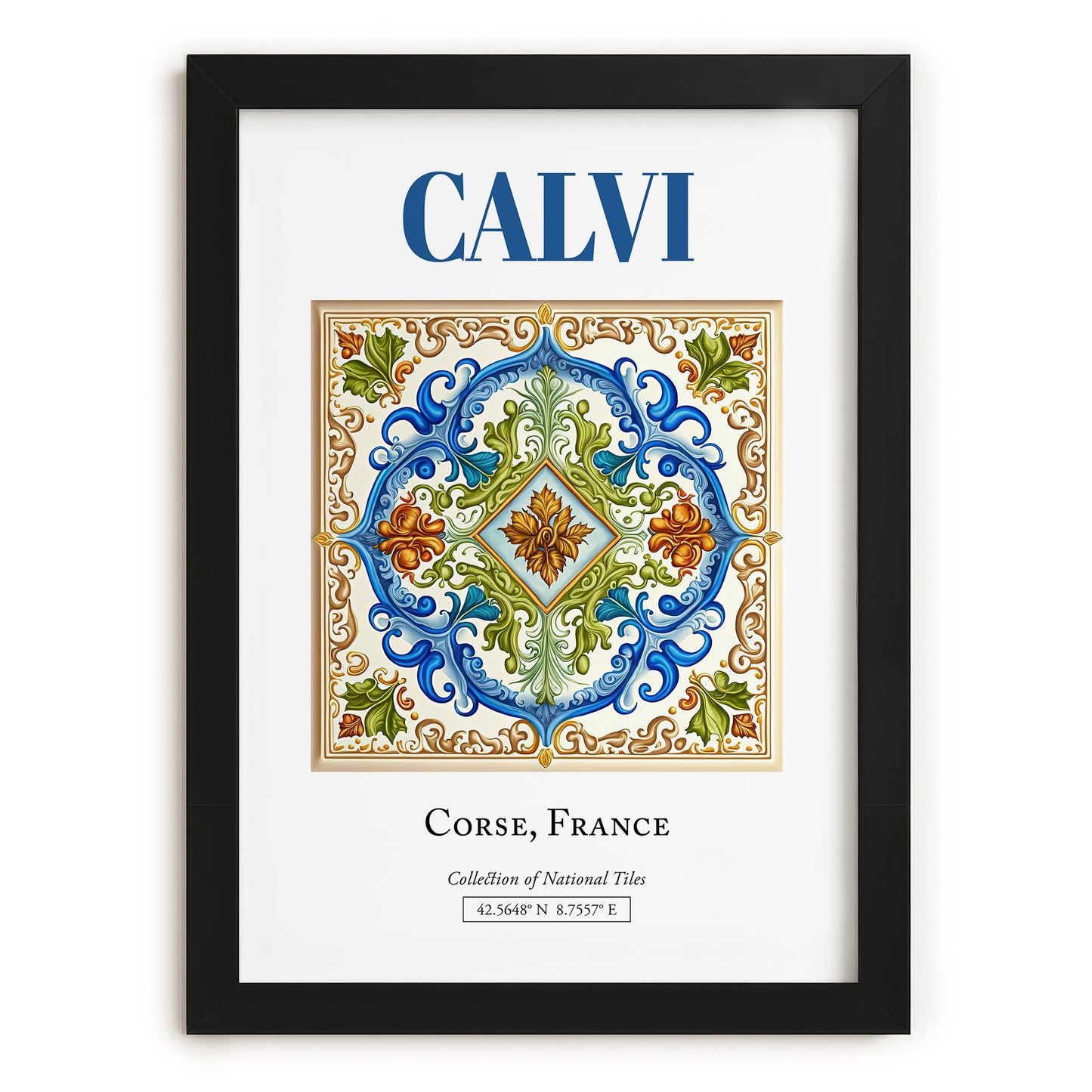 Calvi, France – Travel Poster, in sleek black frame