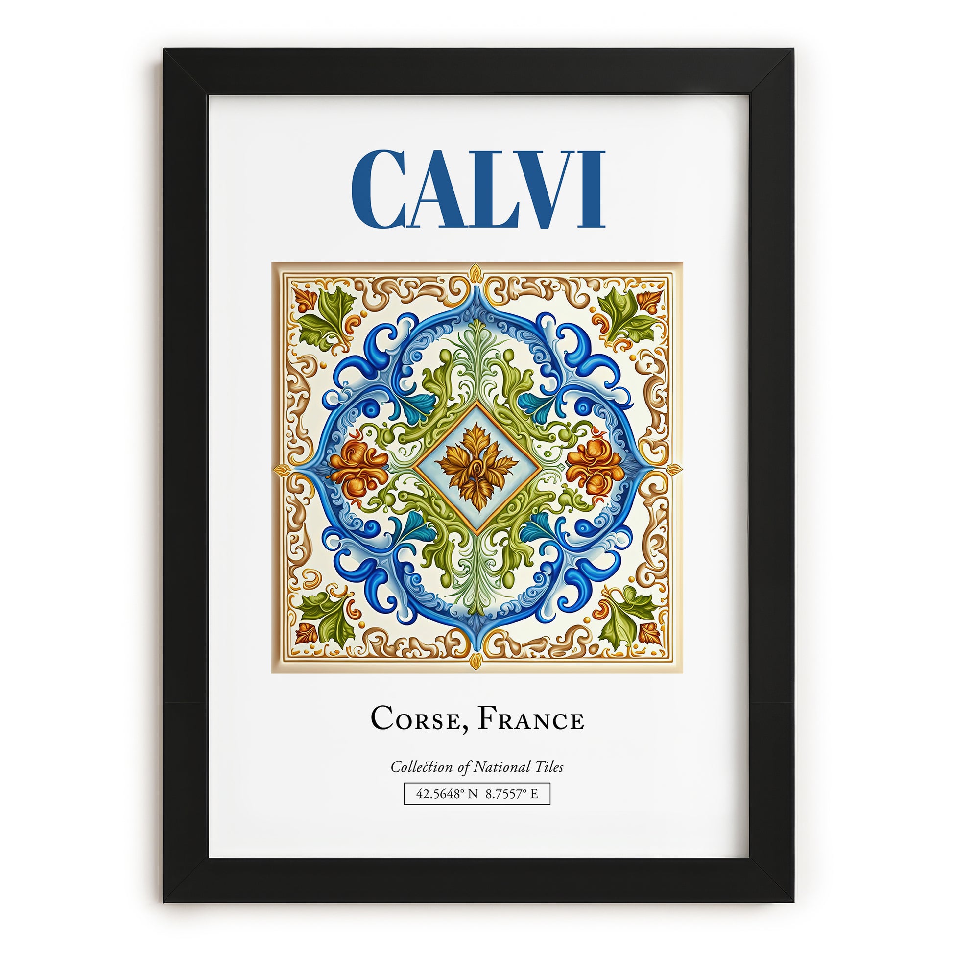 Calvi, France – Travel Poster, in sleek black frame