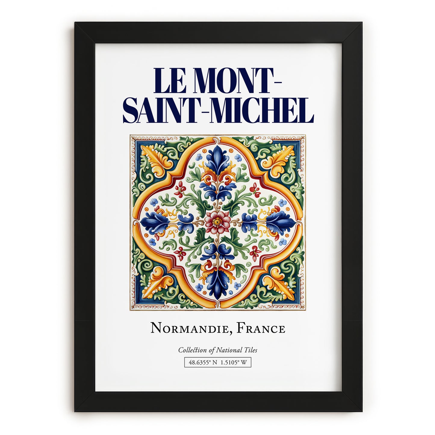 Le Mont-Saint-Michel, France – Travel Wall Art, in sleek black frame
