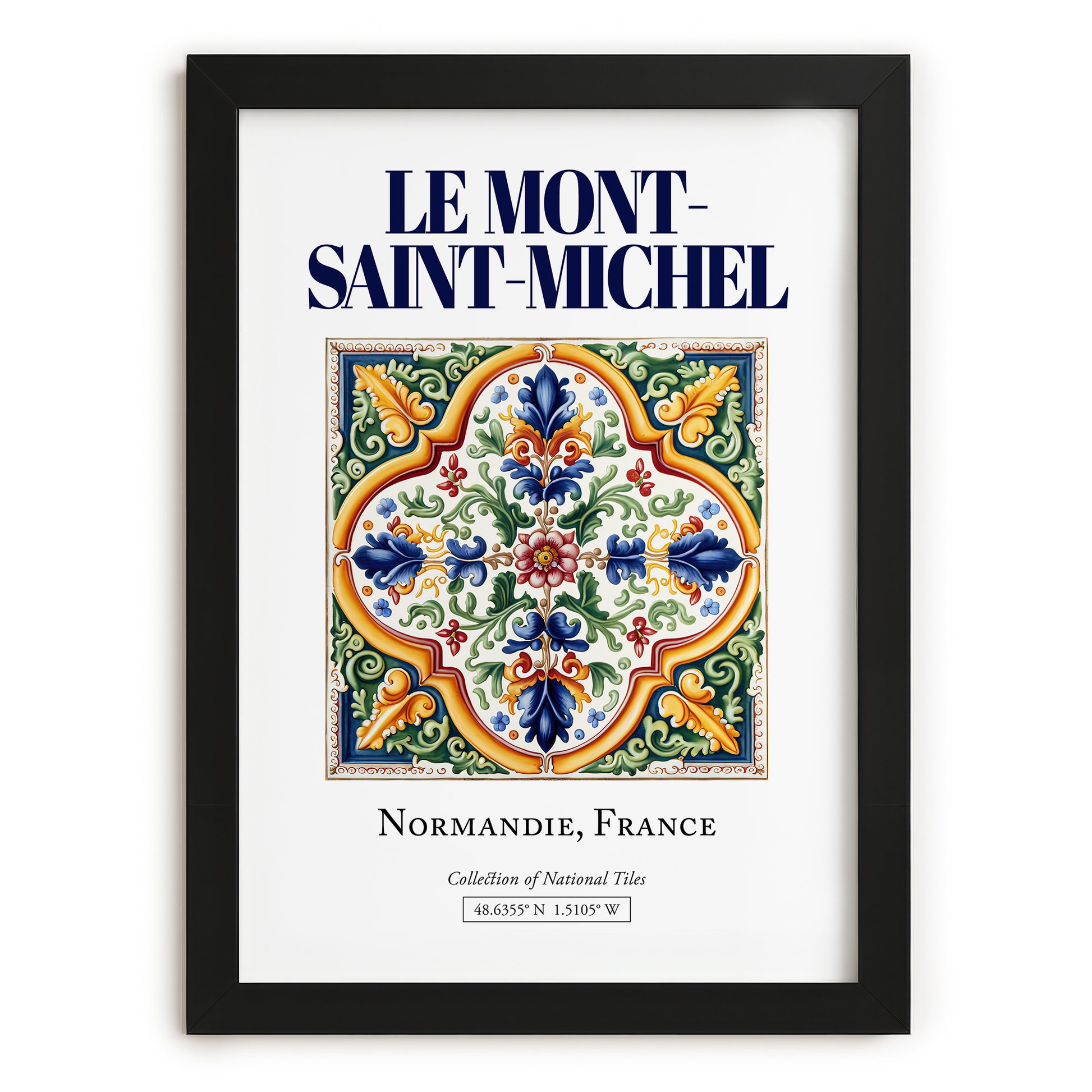 Le Mont-Saint-Michel, France – Travel Wall Art, in sleek black frame