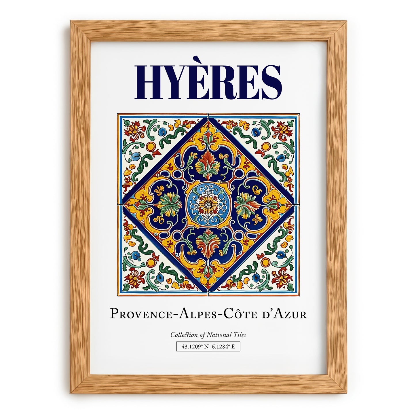Hyères, France – Country Culture Poster, set in oak frame