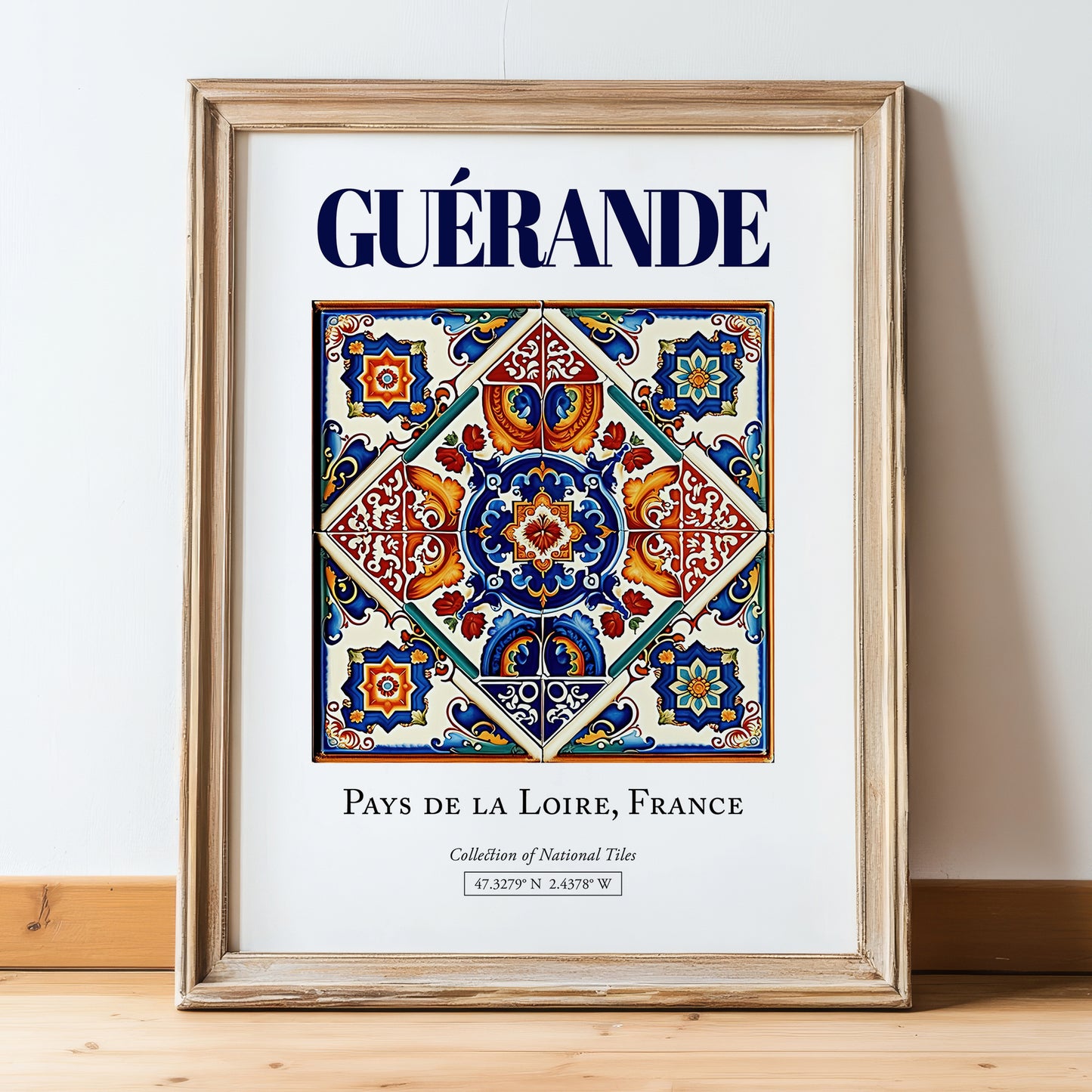 Guérande, France – Wanderlust Wall Decor, in wooden frame leaning on the floor
