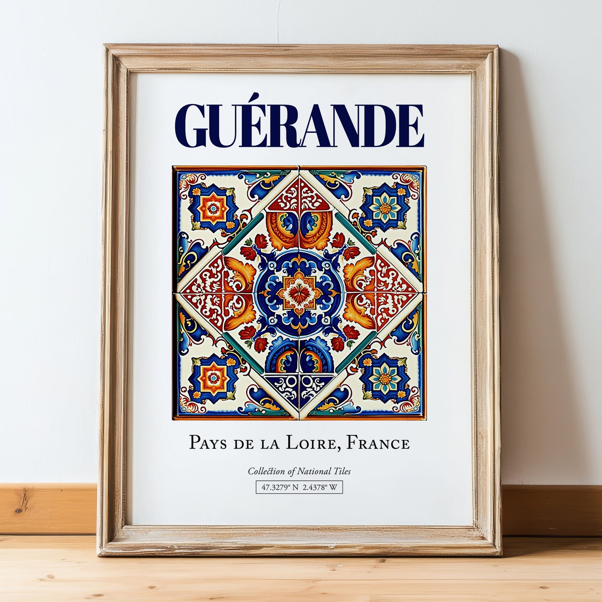 Guérande, France – Wanderlust Wall Decor, in wooden frame leaning on the floor