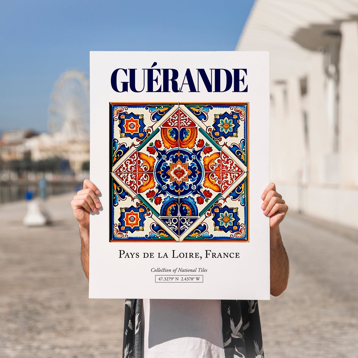 Guérande, France – Wanderlust Wall Decor, no-text version framed in wood