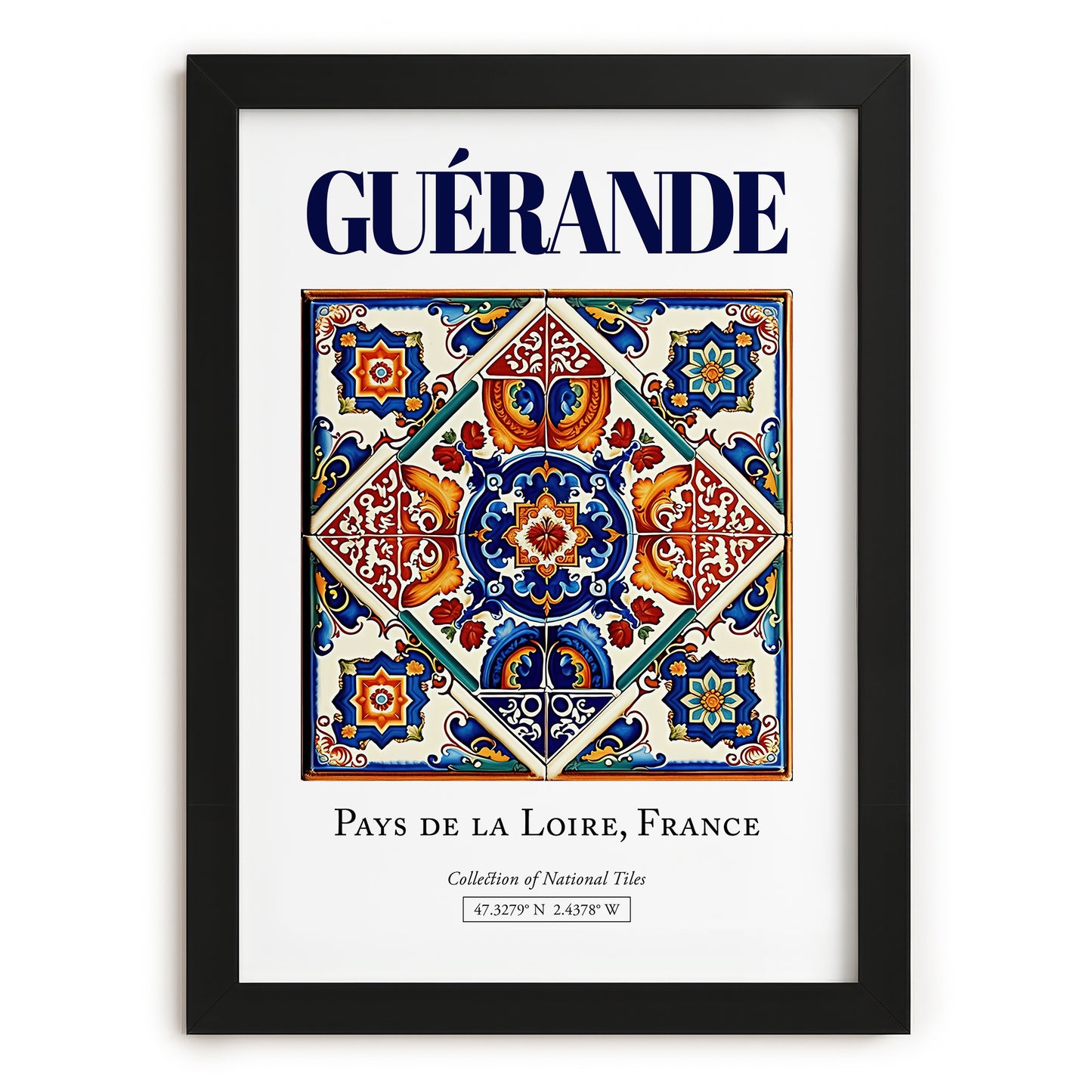 Guérande, France – Wanderlust Wall Decor, in sleek black frame