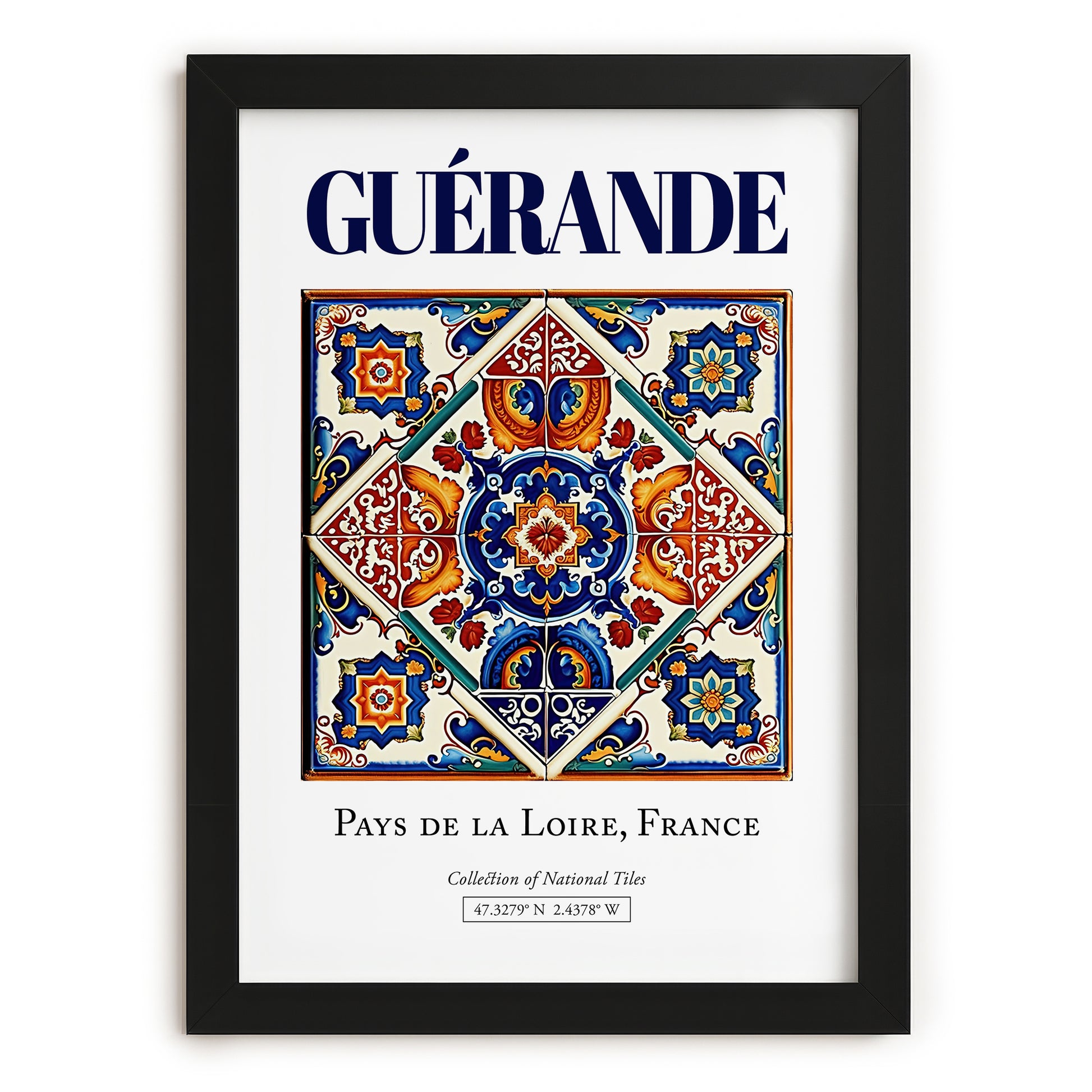 Guérande, France – Wanderlust Wall Decor, in sleek black frame