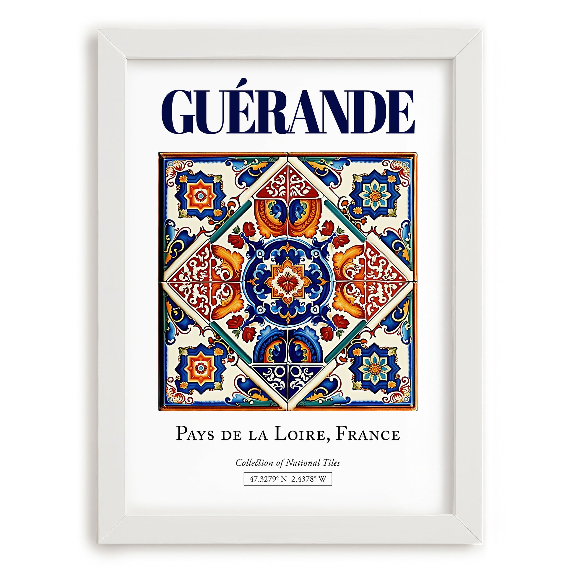 Guérande, France – Wanderlust Wall Decor, placed in minimal white frame