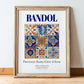 Bandol, France – World Heritage Travel Poster, in wooden frame leaning on the floor