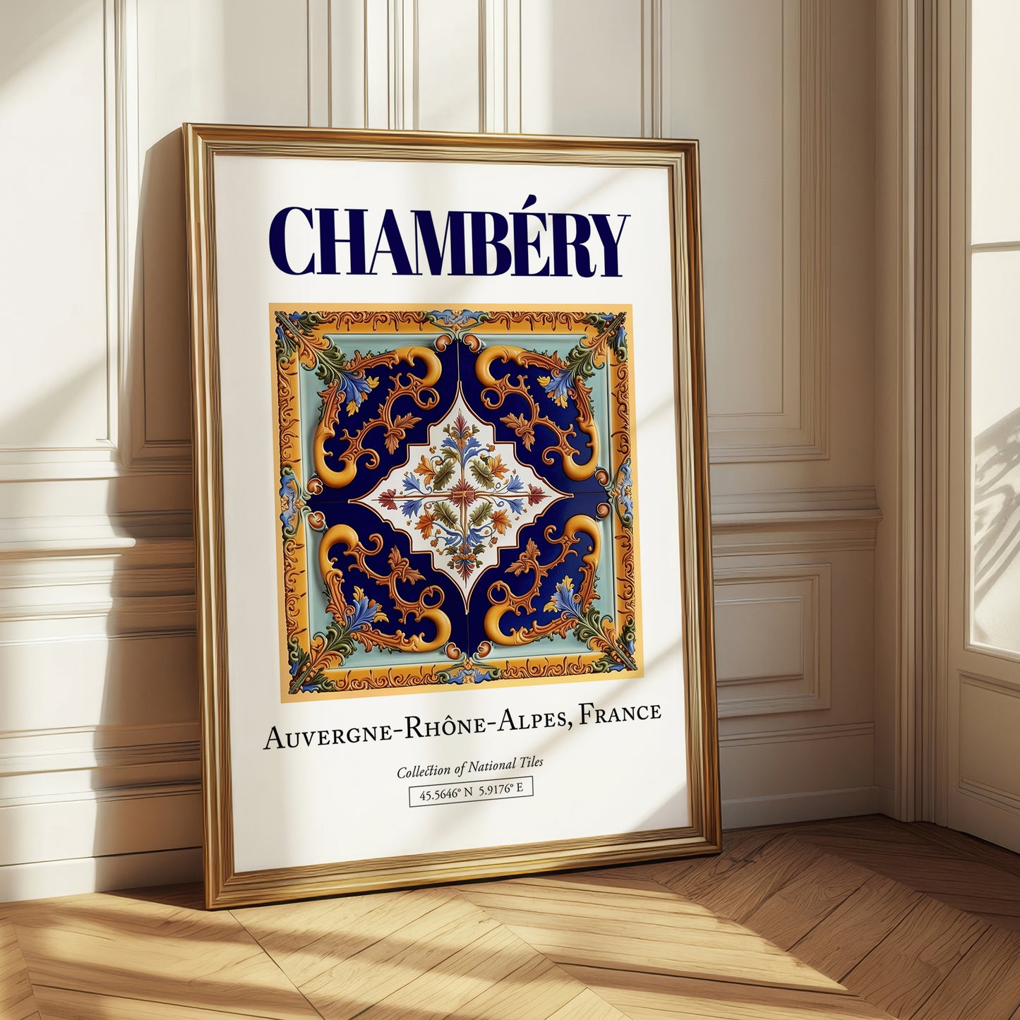 Chambéry, France – Travel Print, styled in a charming Paris street view
