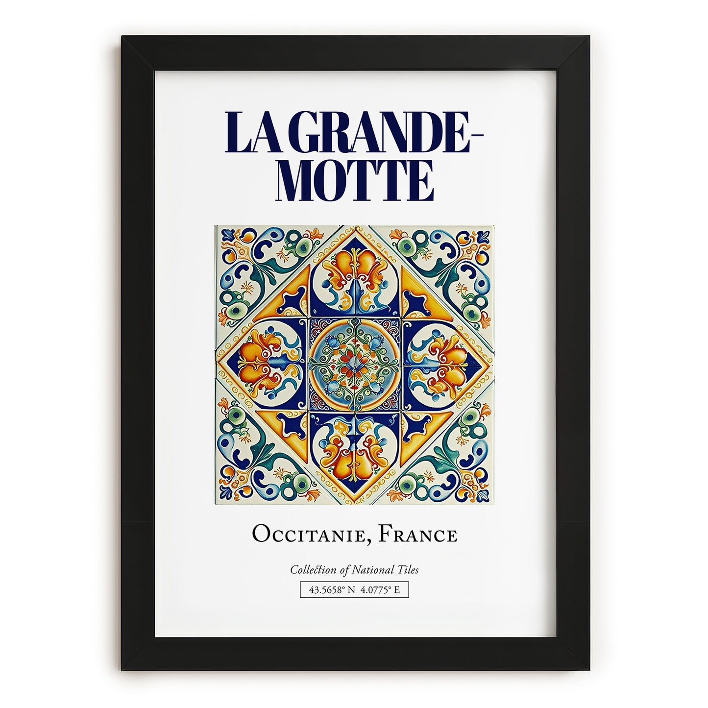 La Grande-Motte, France – Wanderlust Wall Decor, in sleek black frame