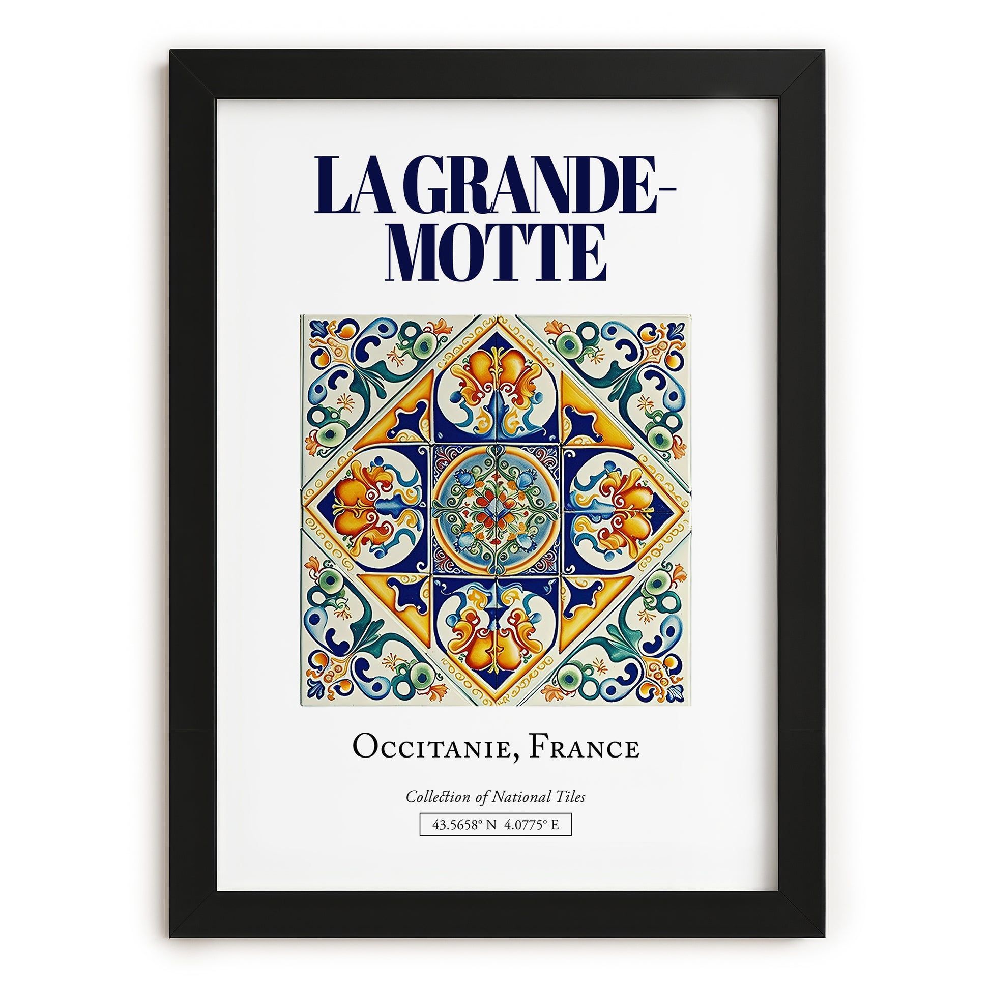 La Grande-Motte, France – Wanderlust Wall Decor, in sleek black frame