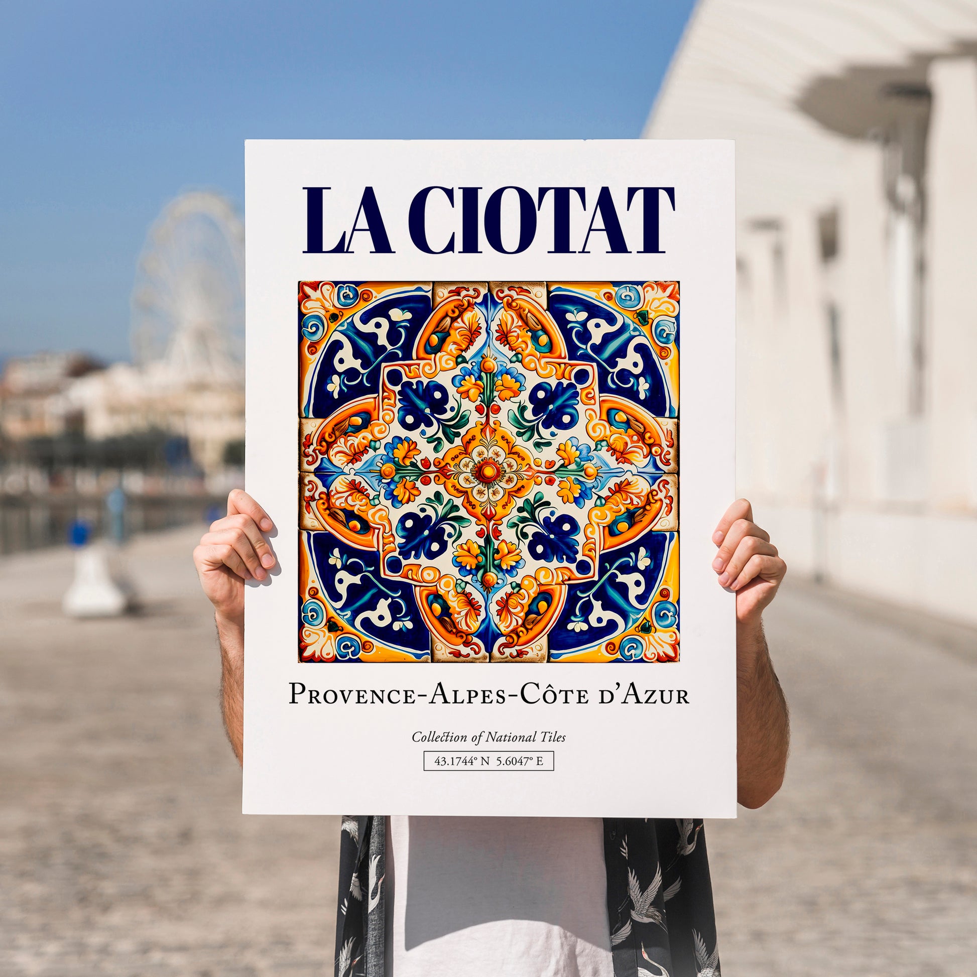 La Ciotat, France – Travel Print, no-text version framed in wood