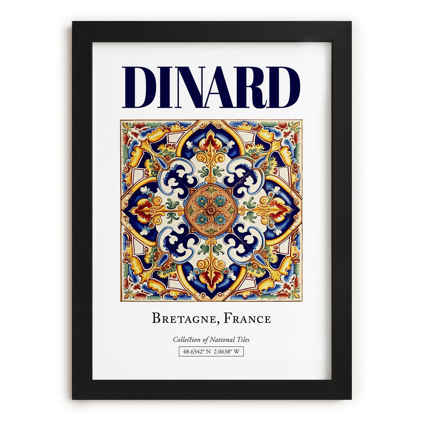 Dinard, France – Travel Poster, in sleek black frame