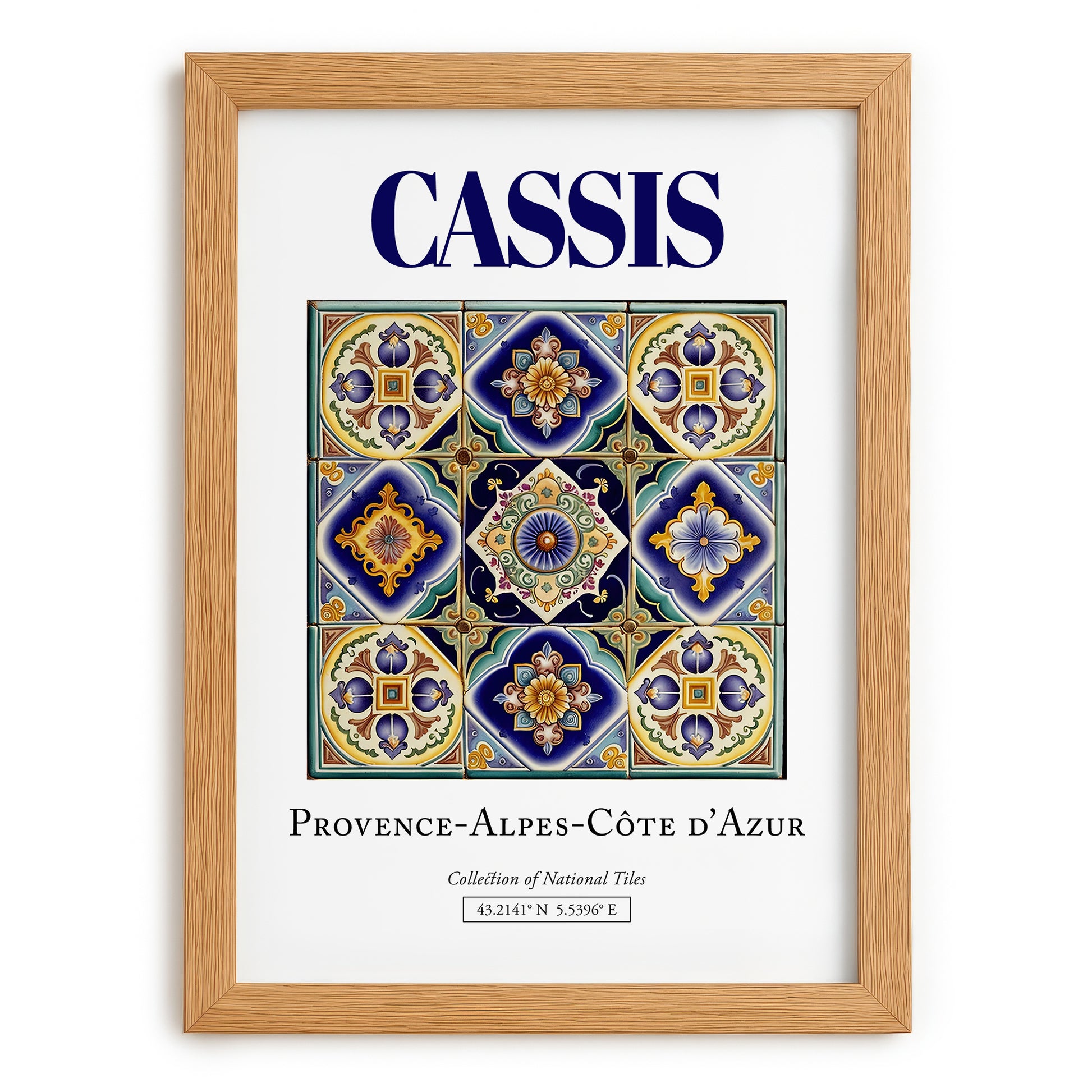 Cassis, France – Vintage Travel Poster, set in oak frame