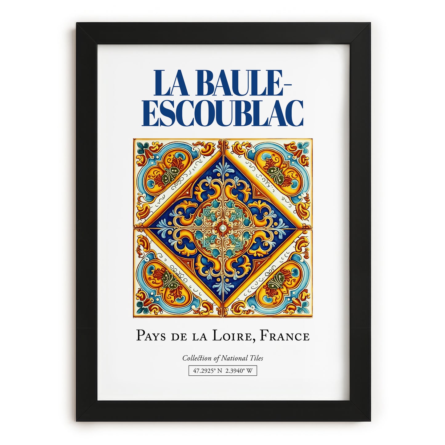 La Baule-Escoublac, France – Travel Poster, in sleek black frame