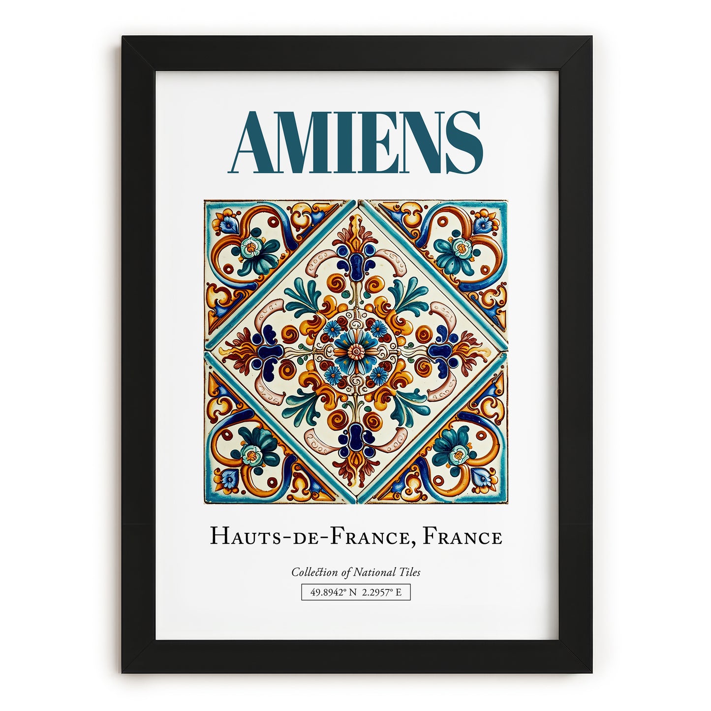 Amiens, France – Travel Print, in sleek black frame
