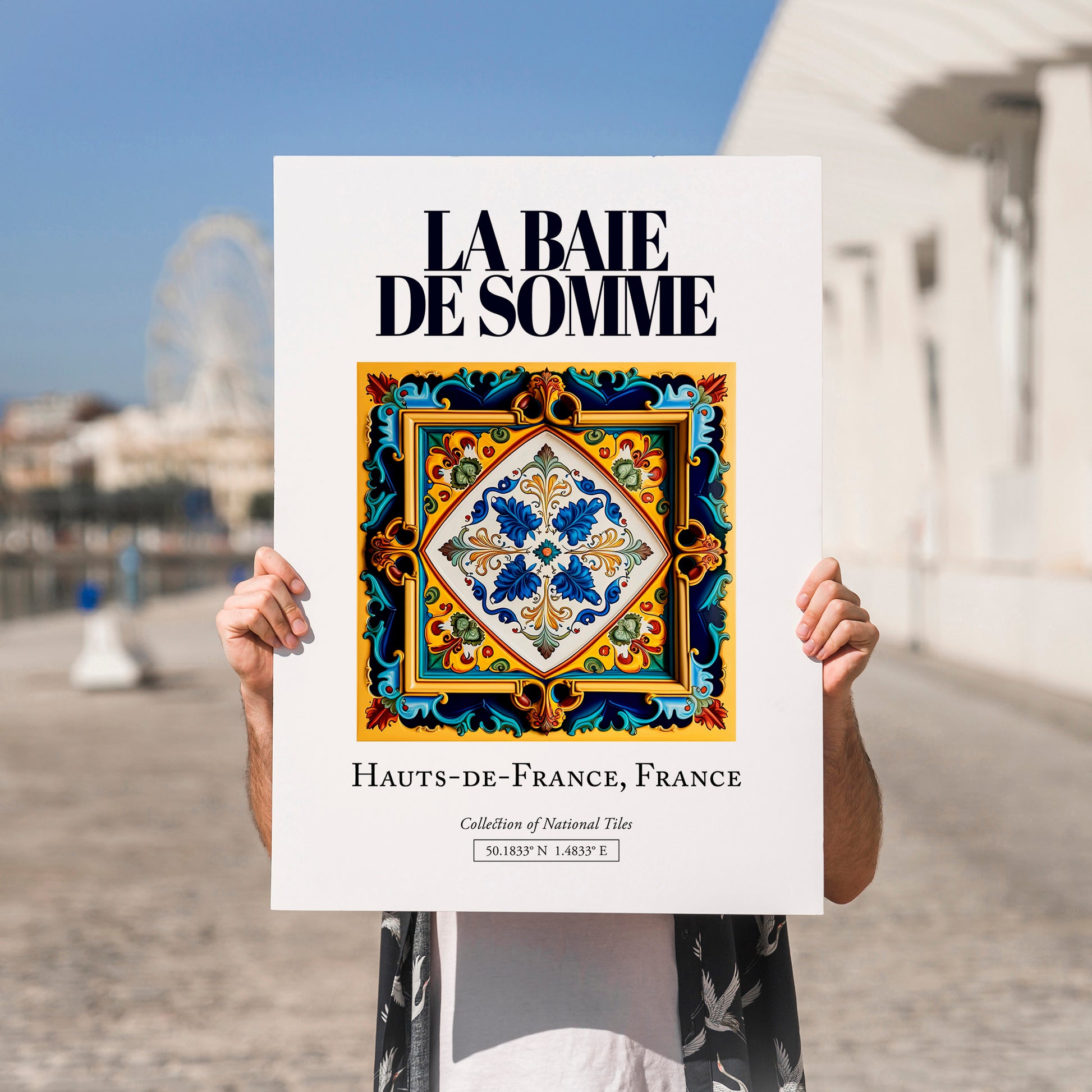 La Baie de Somme, France – Travel Poster, no-text version framed in wood