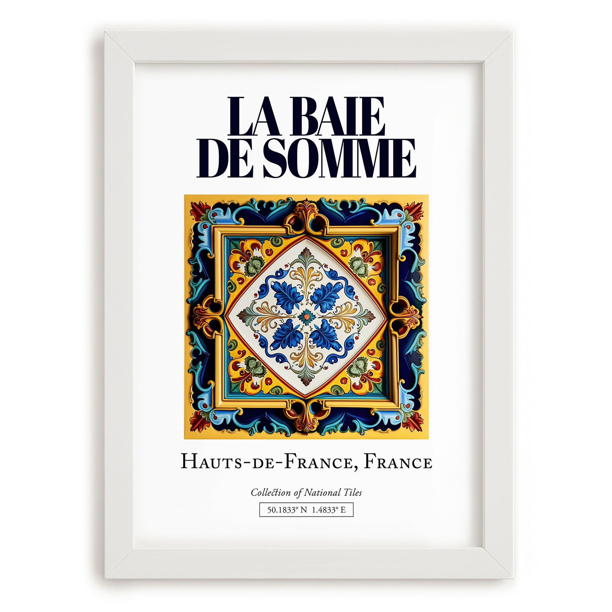 La Baie de Somme, France – Travel Poster, placed in minimal white frame