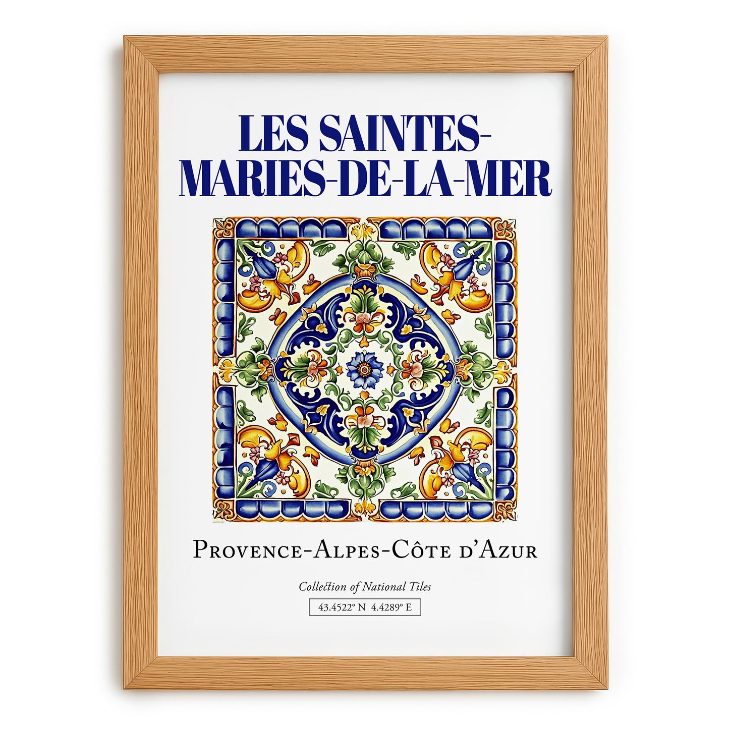 Les Saintes-Maries-de-la-Mer, France – Travel Wall Art, set in oak frame
