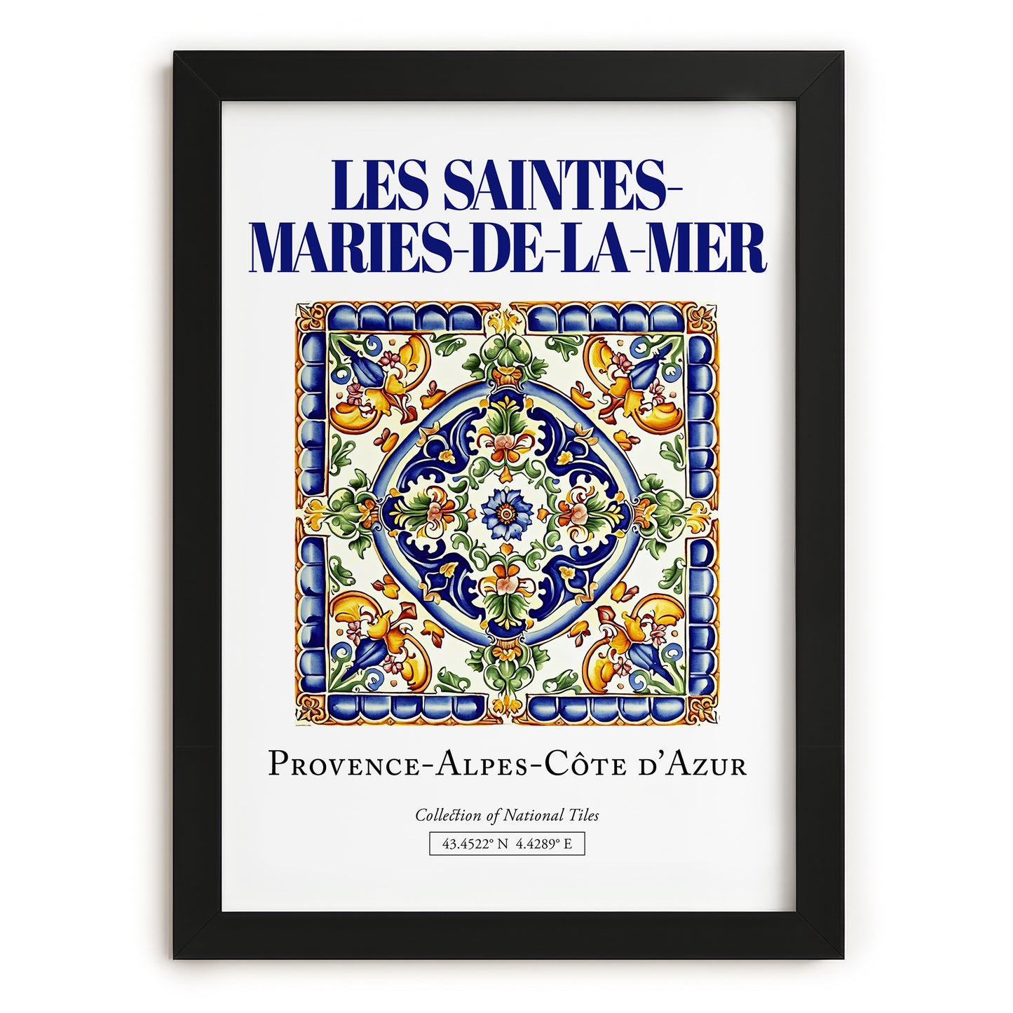 Les Saintes-Maries-de-la-Mer, France – Travel Wall Art, in sleek black frame