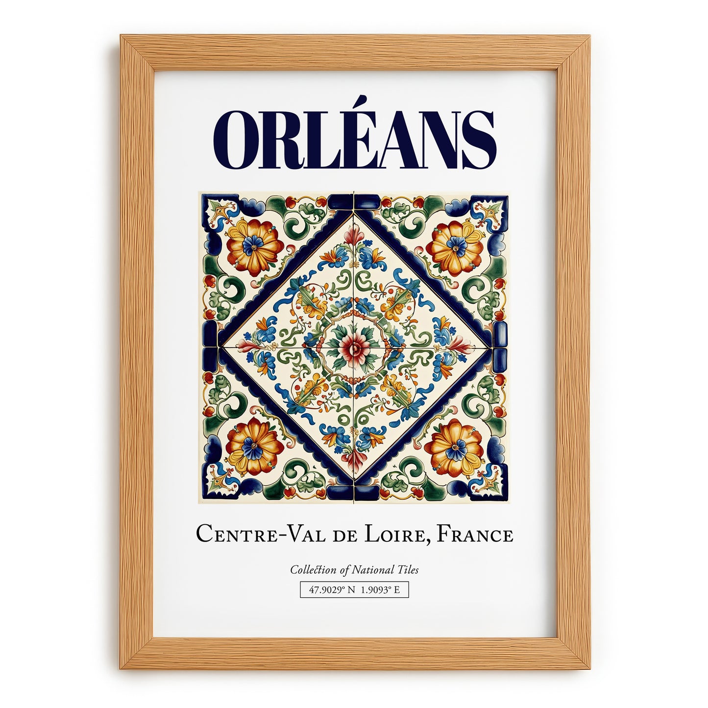 Orléans, France – Travel Print, set in oak frame