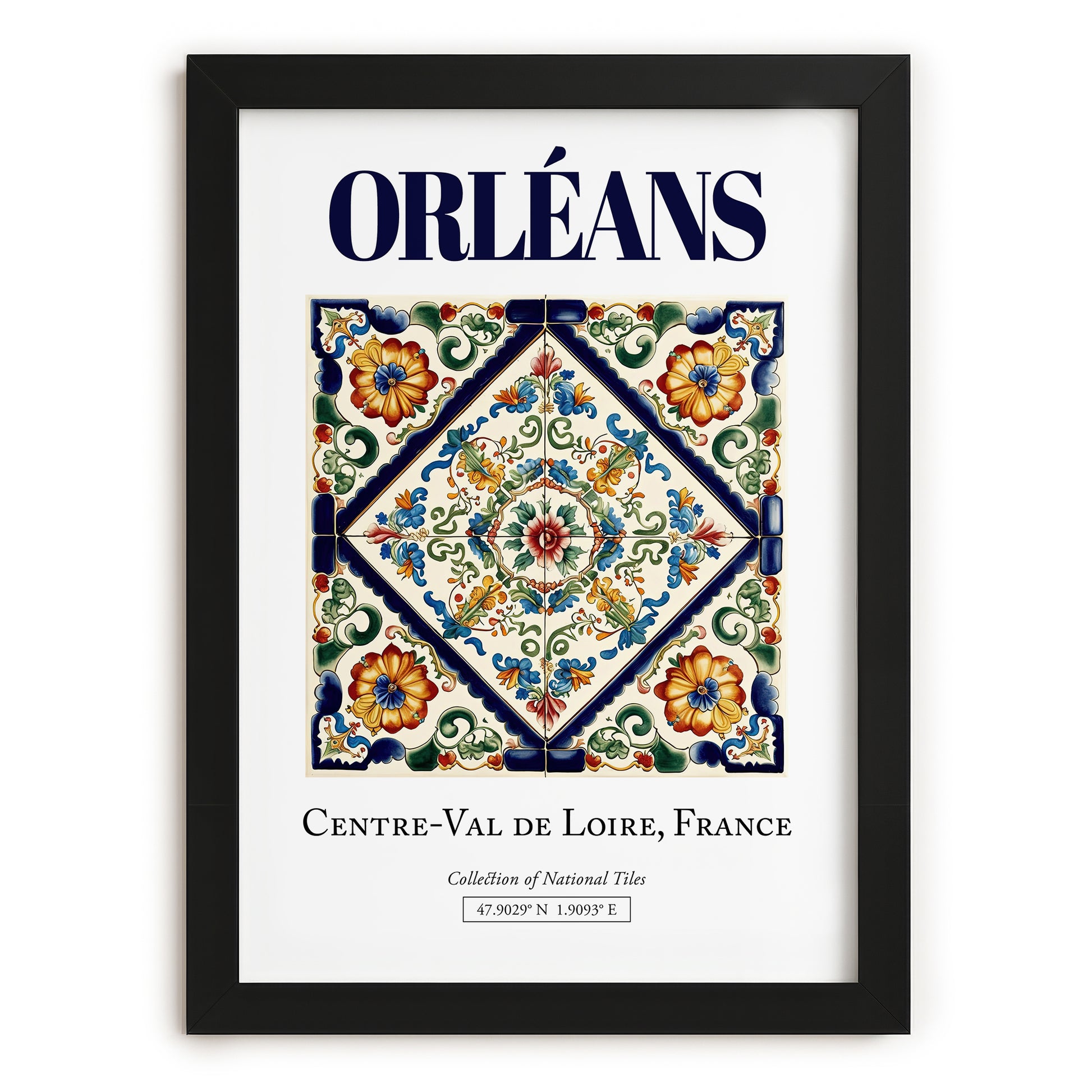 Orléans, France – Travel Print, in sleek black frame
