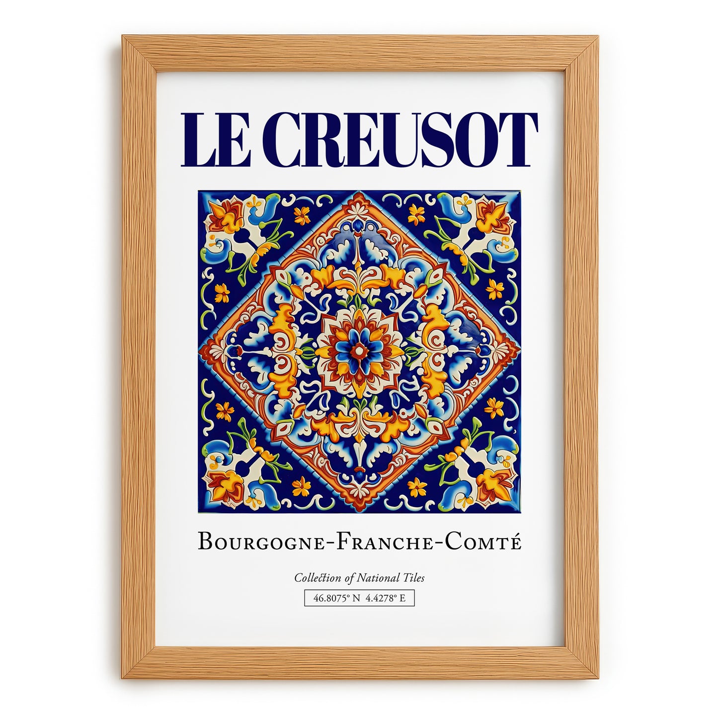 Le Creusot, France – Travel Poster, set in oak frame
