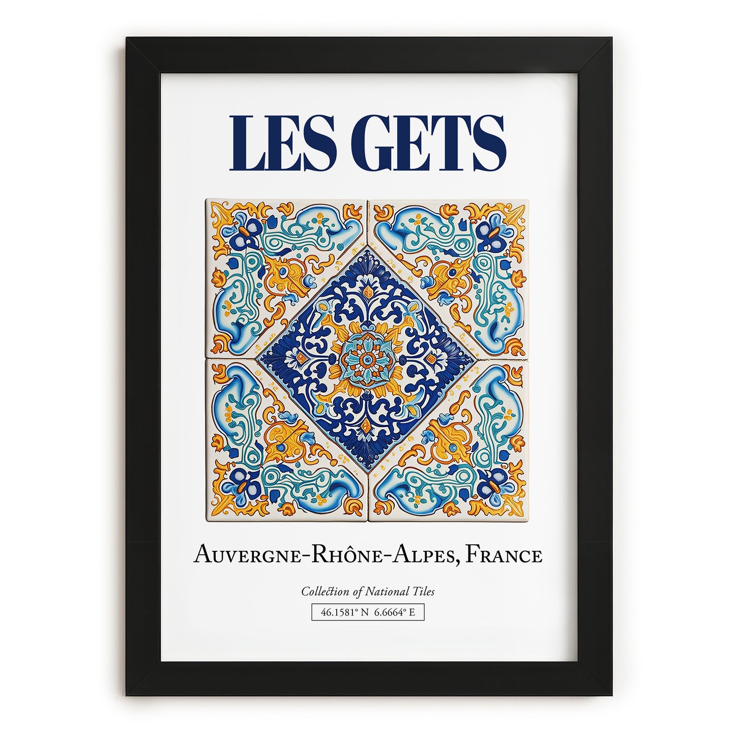Les Gets, France – Travel Poster, in sleek black frame
