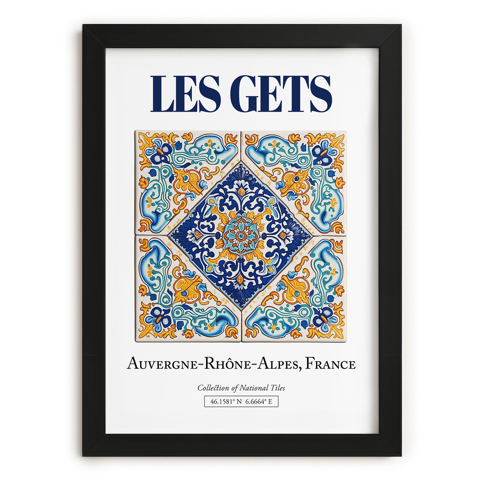 Les Gets, France – Travel Poster, in sleek black frame